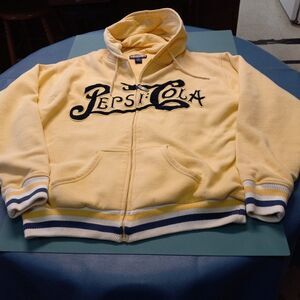 Vintage Pepsi-Cola Pale Yellow  Zippered Hoodie